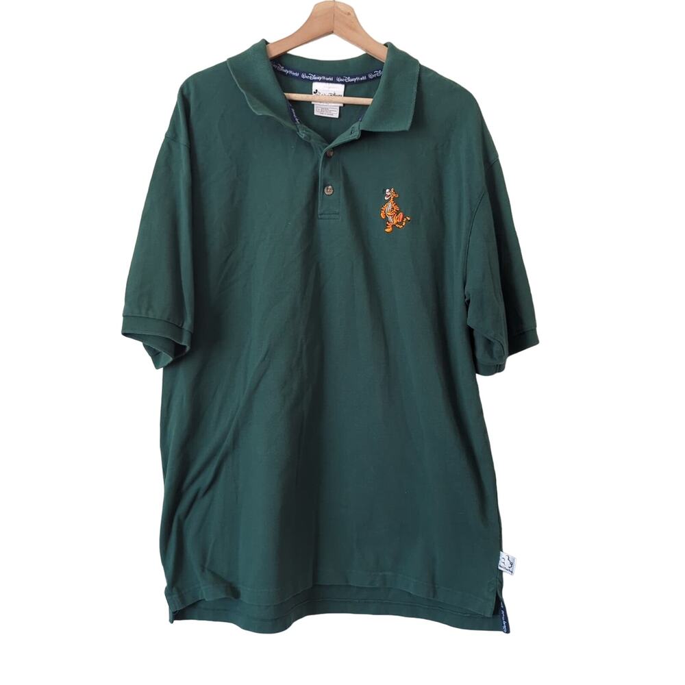 Vintage Walt Disney World‎ 100% Cotton Polo Shirt Men's Large Tigger 90s Y2K